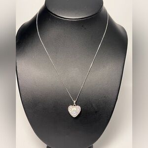 Swarovski Heart Pendant on Solid Silver 925 Chain
